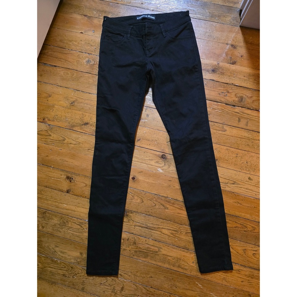 Express Jeans Womens‎ Black Denim Leggings Low Rise Skinny Jeans Size 2